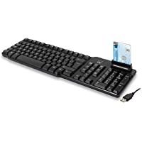 Los mejores  - Ewent EW3251 Teclado Multimedia con Lector de DNI (QWERTY Italiano)- Color Negro